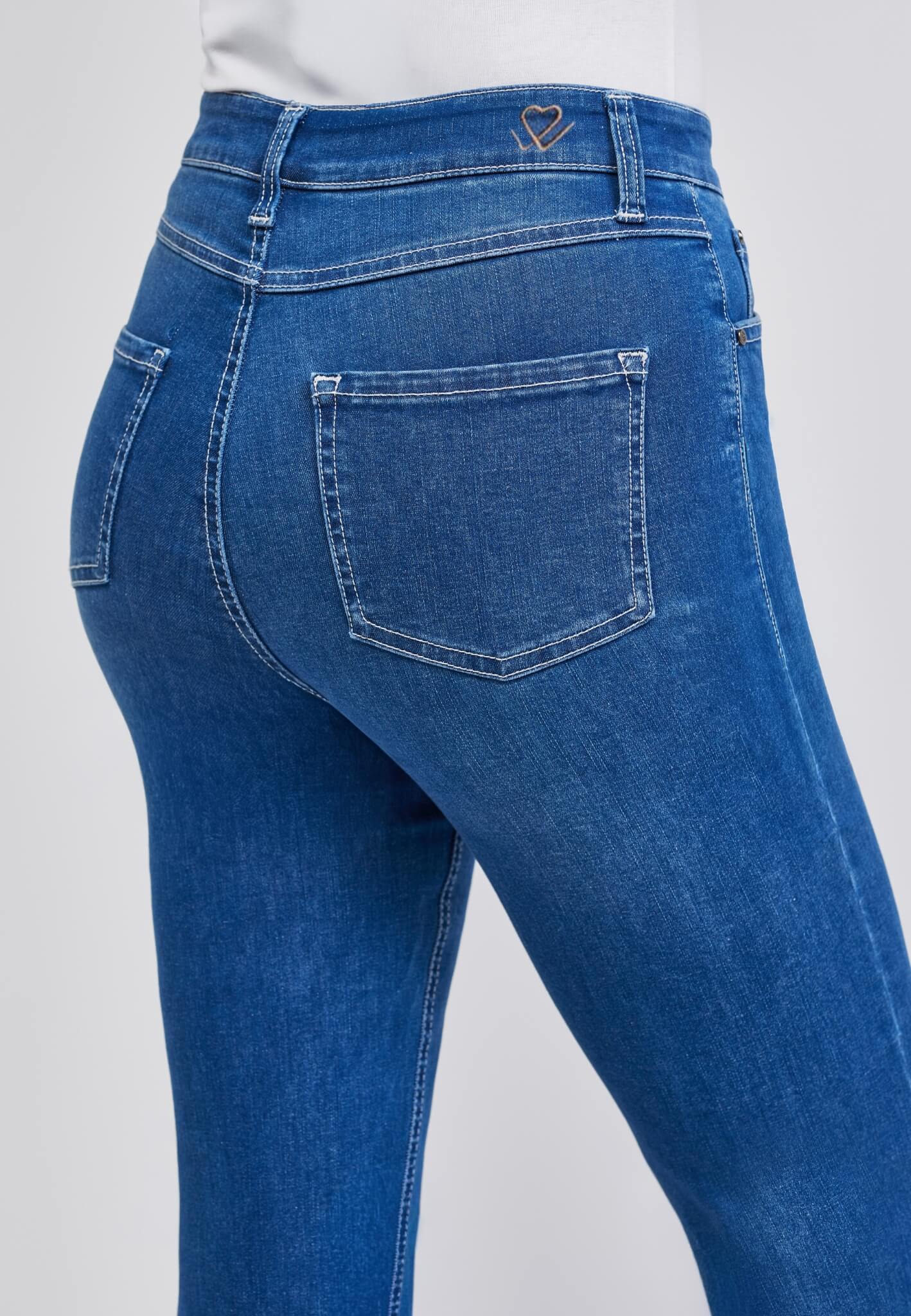 wonderjeans Ajuste Alto Campana Auténtico Azul Brillante